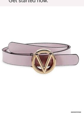 Valentino Lilac Leather Logo Belt Nwt Retail $385